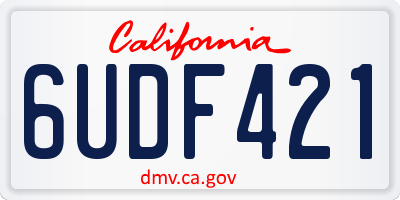 CA license plate 6UDF421