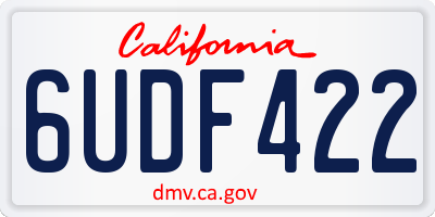 CA license plate 6UDF422