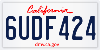 CA license plate 6UDF424