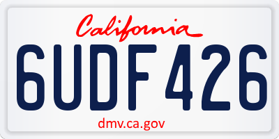 CA license plate 6UDF426