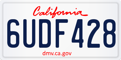 CA license plate 6UDF428
