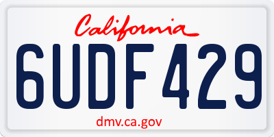 CA license plate 6UDF429