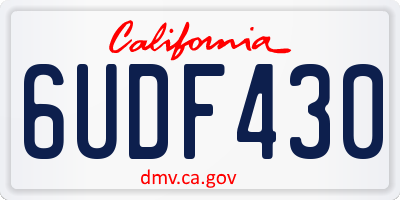 CA license plate 6UDF430
