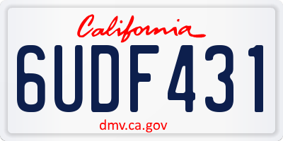 CA license plate 6UDF431
