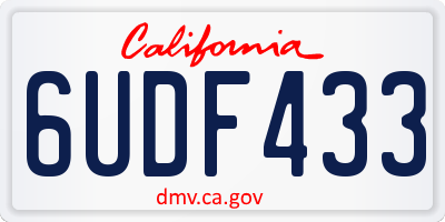 CA license plate 6UDF433