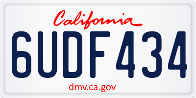 CA license plate 6UDF434