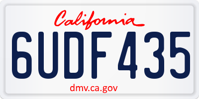 CA license plate 6UDF435