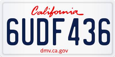 CA license plate 6UDF436