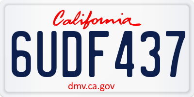 CA license plate 6UDF437