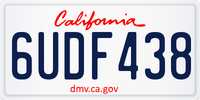 CA license plate 6UDF438