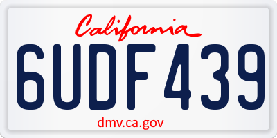 CA license plate 6UDF439