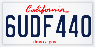 CA license plate 6UDF440