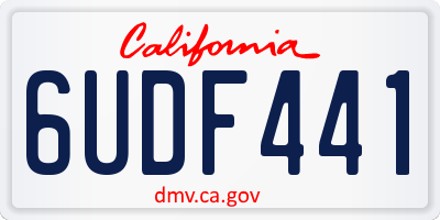 CA license plate 6UDF441
