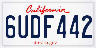 CA license plate 6UDF442