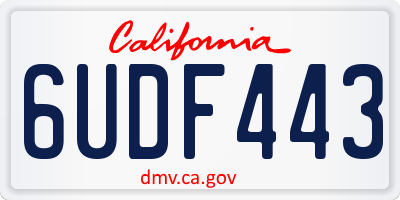 CA license plate 6UDF443