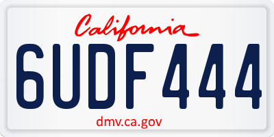 CA license plate 6UDF444