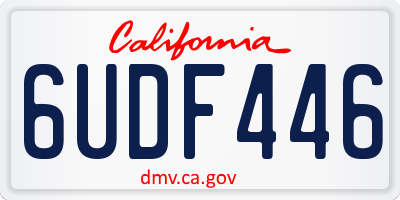 CA license plate 6UDF446