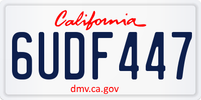 CA license plate 6UDF447