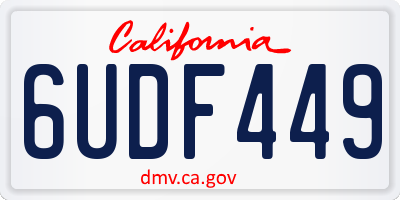 CA license plate 6UDF449