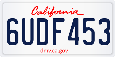 CA license plate 6UDF453