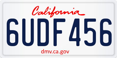 CA license plate 6UDF456