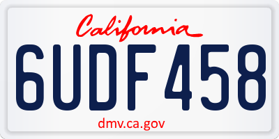 CA license plate 6UDF458