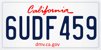 CA license plate 6UDF459