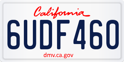 CA license plate 6UDF460