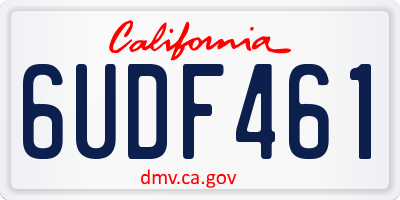 CA license plate 6UDF461