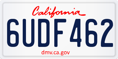 CA license plate 6UDF462