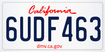CA license plate 6UDF463