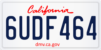 CA license plate 6UDF464