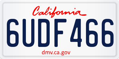 CA license plate 6UDF466