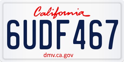 CA license plate 6UDF467
