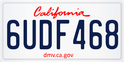 CA license plate 6UDF468