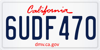 CA license plate 6UDF470