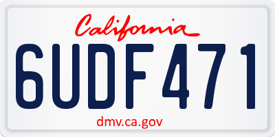 CA license plate 6UDF471
