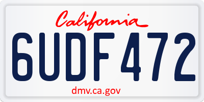 CA license plate 6UDF472