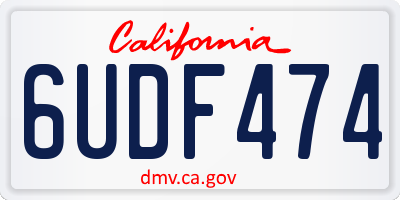 CA license plate 6UDF474