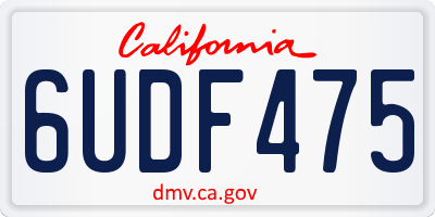 CA license plate 6UDF475