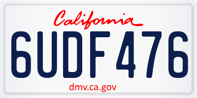 CA license plate 6UDF476