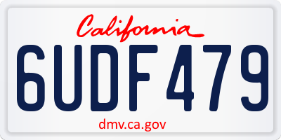 CA license plate 6UDF479