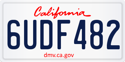 CA license plate 6UDF482