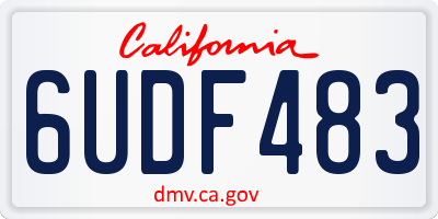 CA license plate 6UDF483