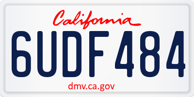 CA license plate 6UDF484