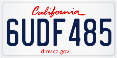 CA license plate 6UDF485