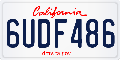 CA license plate 6UDF486