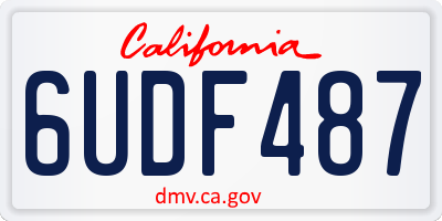 CA license plate 6UDF487