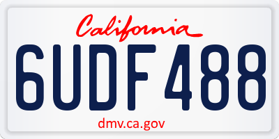 CA license plate 6UDF488