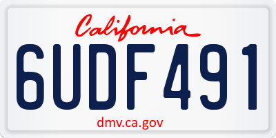 CA license plate 6UDF491